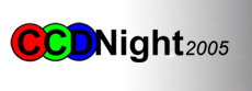CCD Night 2005 Logo - CCD Schrift ist mit RGB Farbkreisen hinterlegt